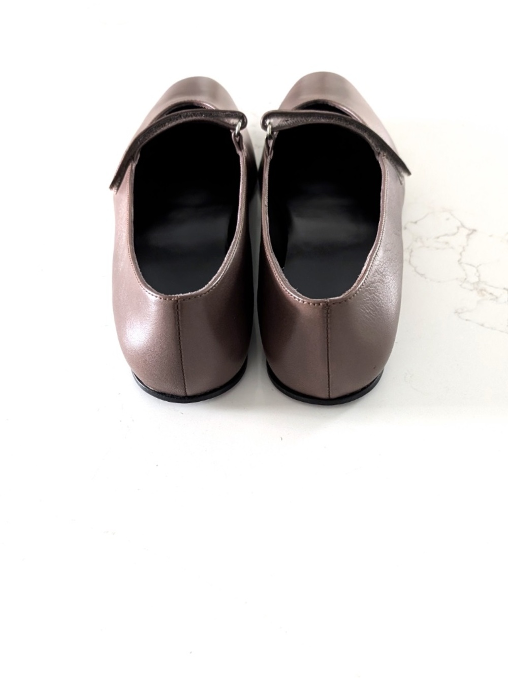 BY FAR Molly Slate Brown Leather Ballet Flats Mary Jane Shoes Women EU 39 US 9 - Picture 3 of 9